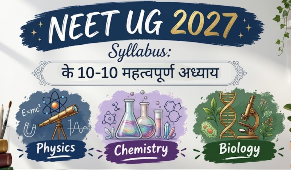 NEET UG 2027 Syllabus: Physics, Chemistry और Biology के 10-10 महत्वपूर्ण Chapters