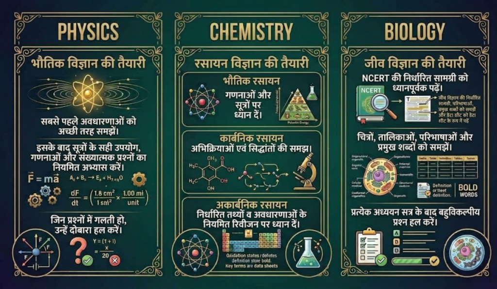NEET UG 2027 Syllabus: Physics, Chemistry और Biology के 10-10 महत्वपूर्ण Chapters