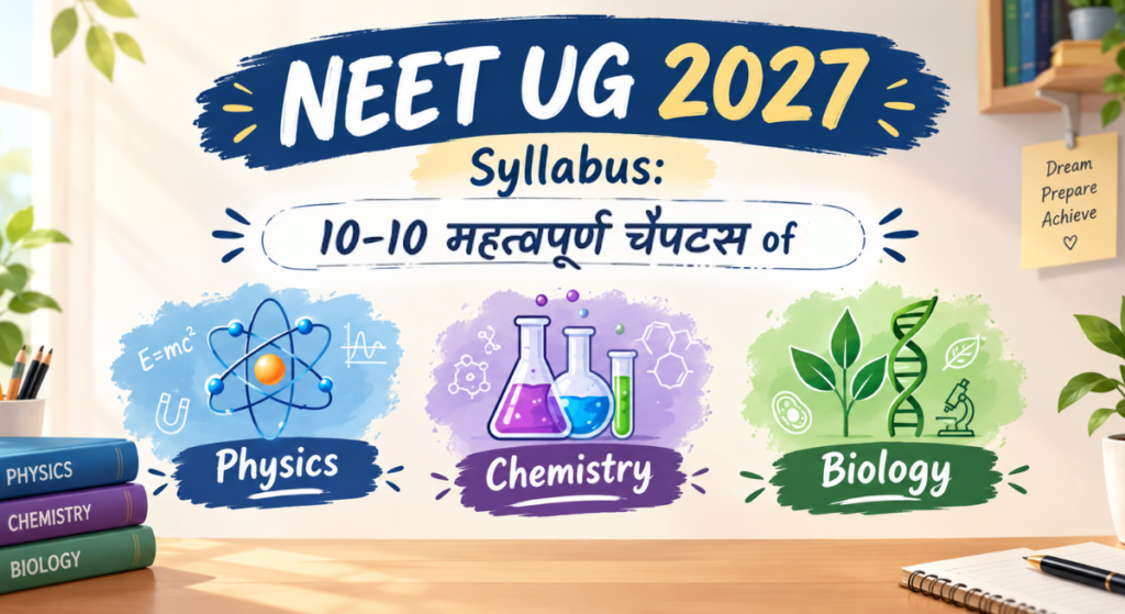 NEET UG 2027 Syllabus: Physics, Chemistry और Biology के 10-10 महत्वपूर्ण Chapters